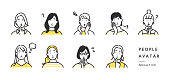 people avatar icon illustration set