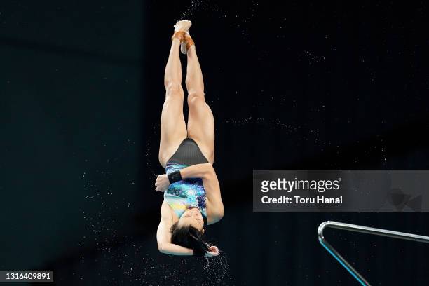Jun Hoong Cheong of Malaysia competes in the Women's 10m Platform semifinal on day five of the FINA Diving World Cup at the Tokyo Aquatics Centre on...