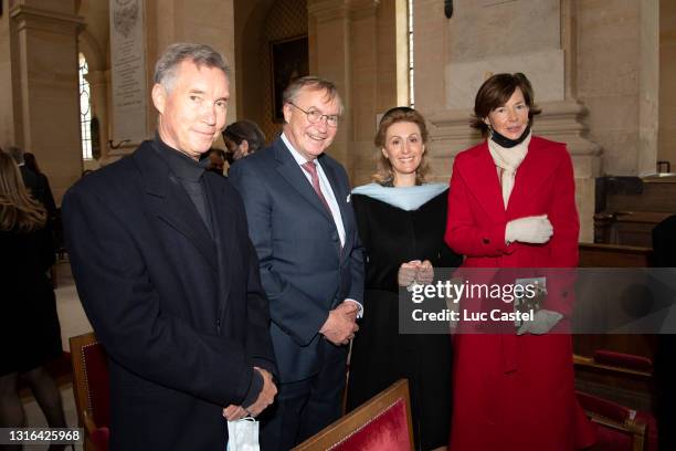 Guillaume of Luxembourg, Jean of Luxembourg, Sibilla de Luxembourg and Diane de Luxembourg attend the mass given in memory of the Emperor Napoleon at...