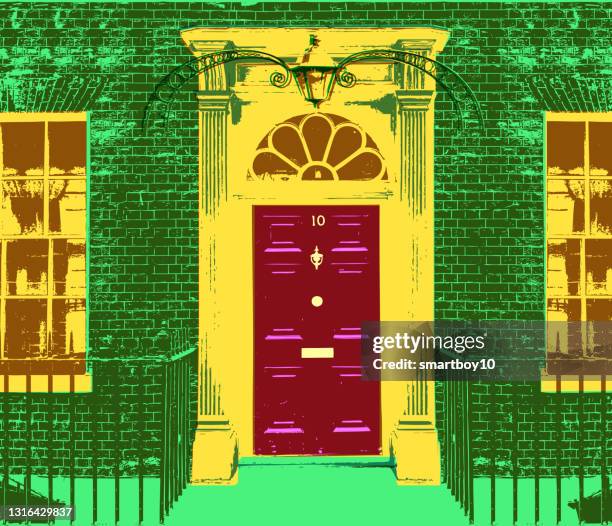 no 10 downing street - premierminister stock-grafiken, -clipart, -cartoons und -symbole