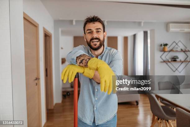 cleaning home - kitchen mop stock pictures, royalty-free photos & images