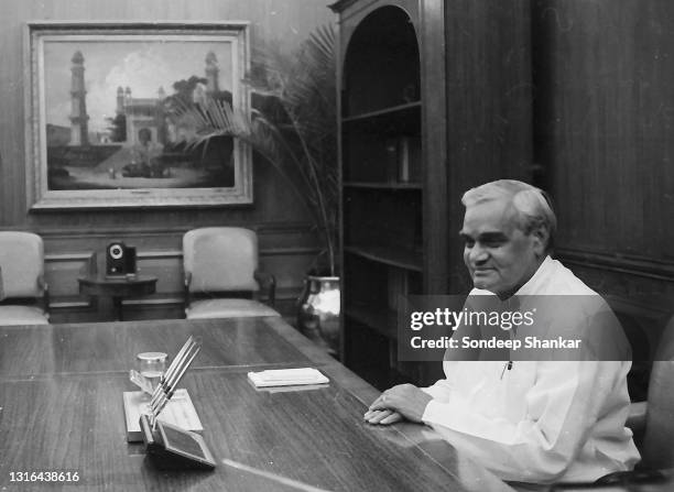 Prime Minister Atal Bihari Vajpayee on first day after assuming charge as the Prime Minister.