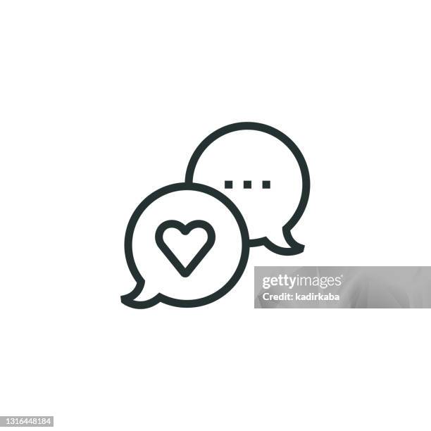 like and comment line icon - simulates stock illustrations