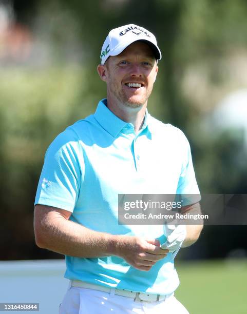 David Horsey of England in action during a practice day prior to the Canary Islands Championship at Golf Costa Adeje on May 05, 2021 in Tenerife,...