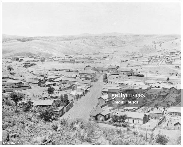antique black and white photograph of american landmarks: tucson, arizona - tucson stock illustrations