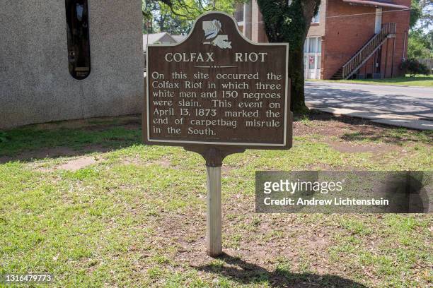 U2019s road sign to mark an historical event describes the massacre of over 100 recently freed slaves during Reconstruction as "u201cthe end of...