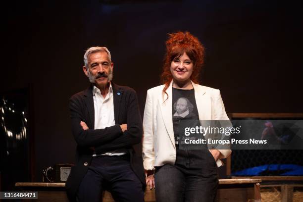 Actors Imanol Arias and Ana Villa pose during the presentation of the play "El coronel no tiene quien le escriba" at the Poliorama Theatre, on 5 May,...