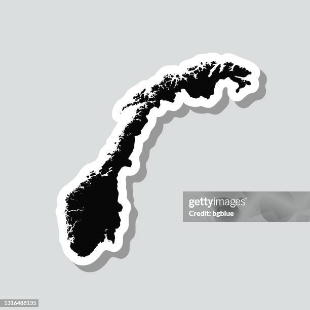 norway map sticker on gray background - oslo stock illustrations