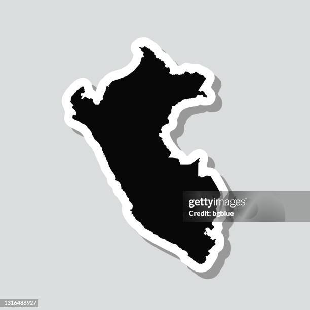 peru map sticker on gray background - peru stock illustrations