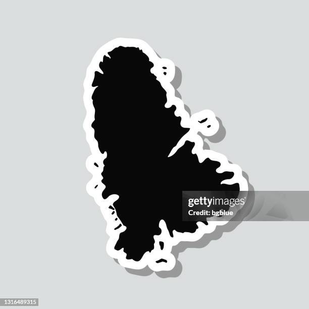 raiatea map sticker on gray background - french polynesia stock illustrations