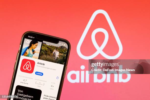 In this photo illustration, a Airbnb App in the IOS App Store on May 04, 2021 in Bargteheide, Germany.