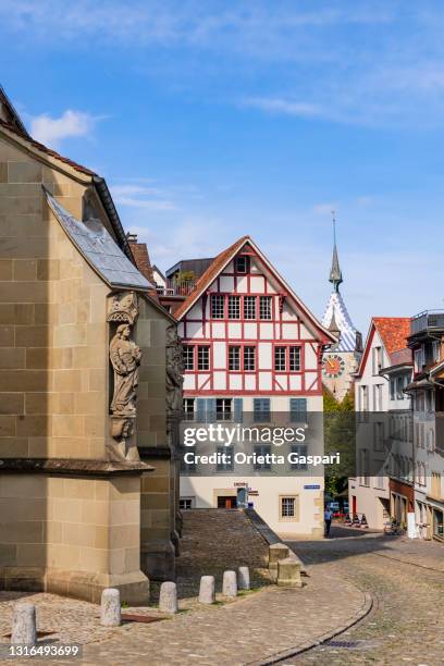 zug, el casco antiguo - suiza - zug fotografías e imágenes de stock