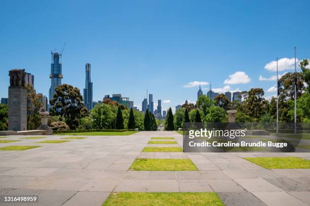 skyline of melbourne, australia - suburban background stock pictures, royalty-free photos & images