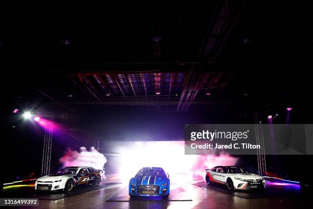 Unveils the seventh generation of the NASCAR Cup Series Chevrolet, Ford, and Toyota cars during the NASCAR Next Gen Car Announcement on May 05, 2021...
