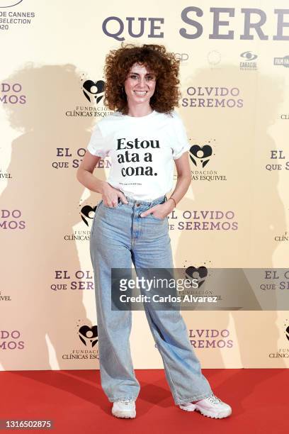 Cayetana Cabezas attends 'El Olvido que Seremos' premiere at the Paz cinema on May 05, 2021 in Madrid, Spain.