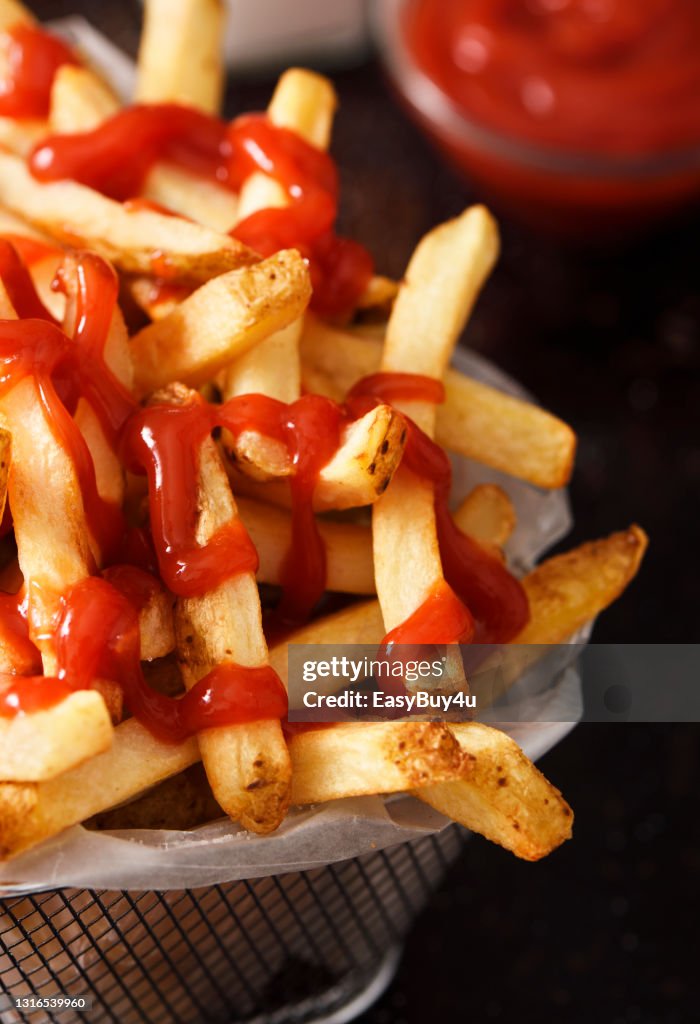 French fries with ketchup