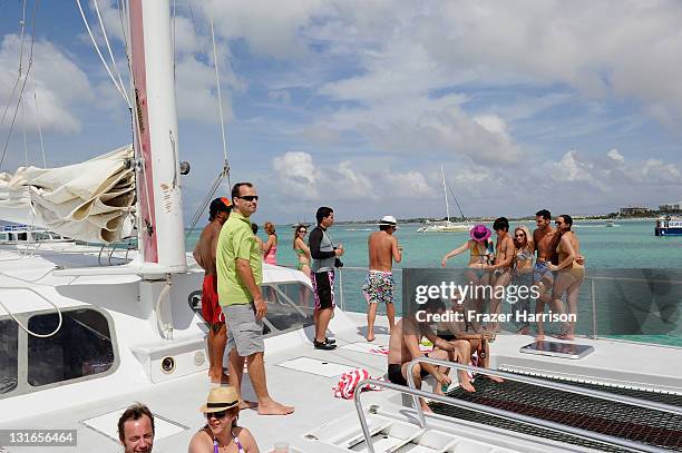 View of atmosphere on November 6, 2011 in Aruba, Aruba. Red Sail Sports boasts four custom built luxurious catamarans which offer exhilarating rides...