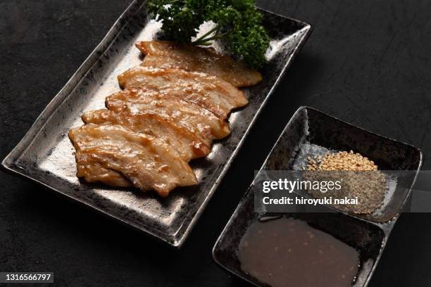 grilled meat - garlic sauce stock pictures, royalty-free photos & images