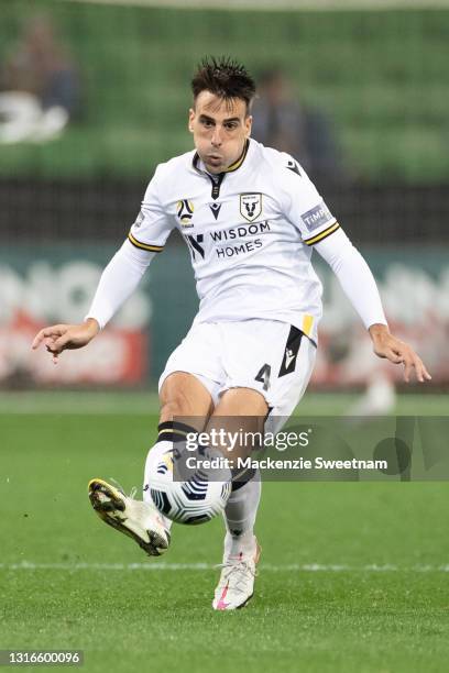 Benat Etxebarria of Macarthur FC kicks the ball during the A-League match between Melbourne Victory and Macarthur FC at AAMI Park, on May 06 in...