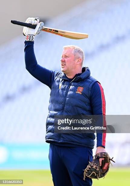 Anthony McGrath, Head Coach of Essex conducts practice ahead of the LV Insurance County Championship match between Nottinghamshire and Essex at Trent...