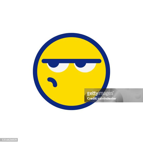 emoticon cute bright colors - disappointment stock illustrations