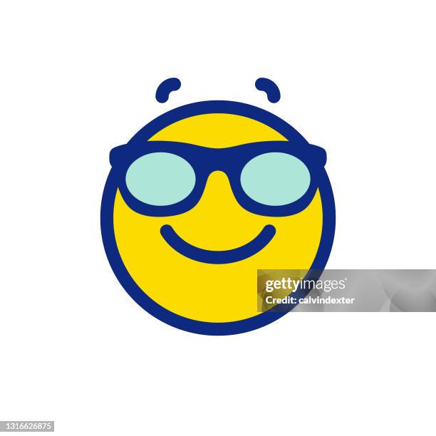 emoticon niedlich ebright farben - sunglasses emoji stock-grafiken, -clipart, -cartoons und -symbole
