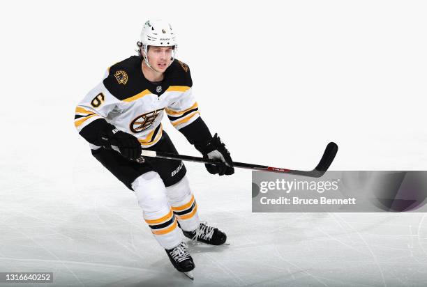 Mike Reilly of the Boston Bruins skates against the New Jersey Devils at the Prudential Center on May 04, 2021 in Newark, New Jersey.