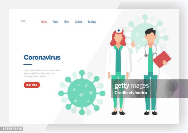 coronavirus vector illustration for landing page template - new normal work stock illustrations