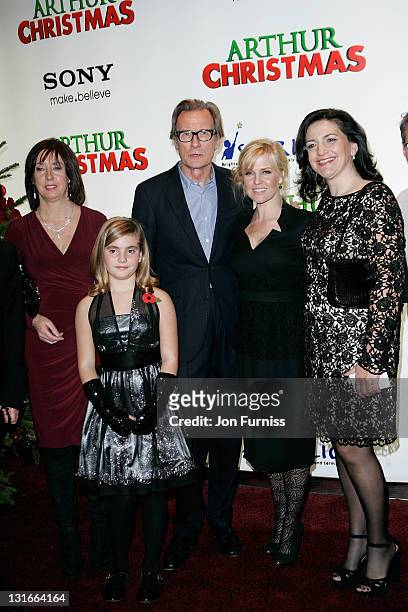 Ramona Marquez, Bill Nighy, Ashley Jensen and Sarah Smith attend the UK premiere of 'Arthur Christmas' at Empire Leicester Square on November 6, 2011...