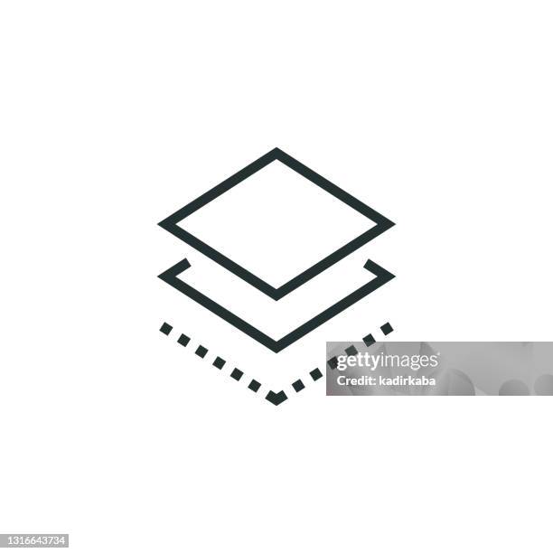 layers line icon - digital composite stock illustrations