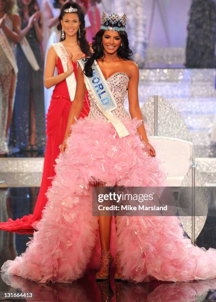 Ivian Lunasol Sarcos Colmenares, MIss Venezuela is crowned Miss World as it Celebrates its 60th birthday at Earls Court, London on November 6, 2011...