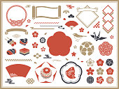 Japanese decorations, frames and icons