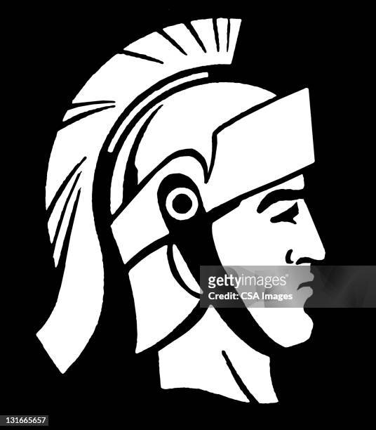 roman centurion - trojan helmet stock illustrations