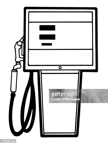 vintage fuel pump - gasoline stock illustrations