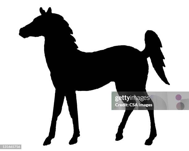 silhouette of horse - horse mascot stock illustrations