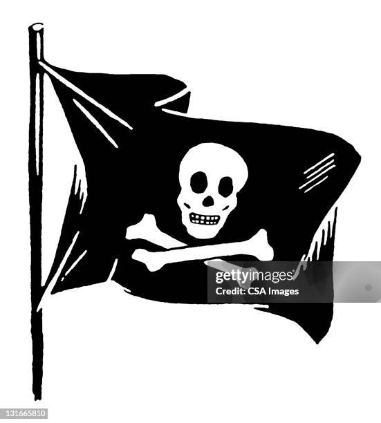 jolly roger flag - pirate flag stock-grafiken, -clipart, -cartoons und -symbole