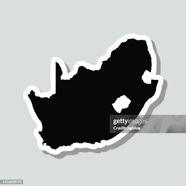 stockillustraties, clipart, cartoons en iconen met de kaartsticker van zuid-afrika op grijze achtergrond - kaapstad