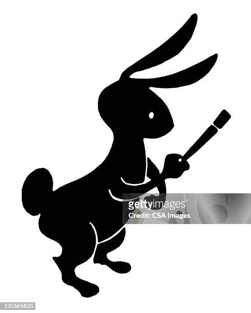 silhouette of rabbit - rabbit logo stock illustrations