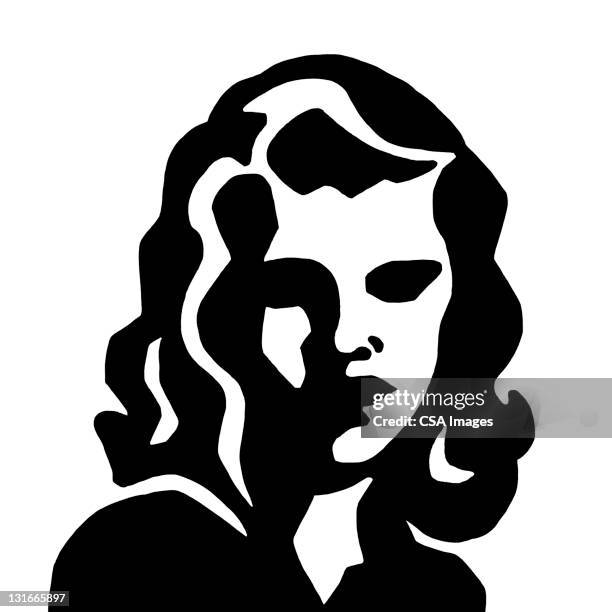 portrait of a woman - human face stock illustrations