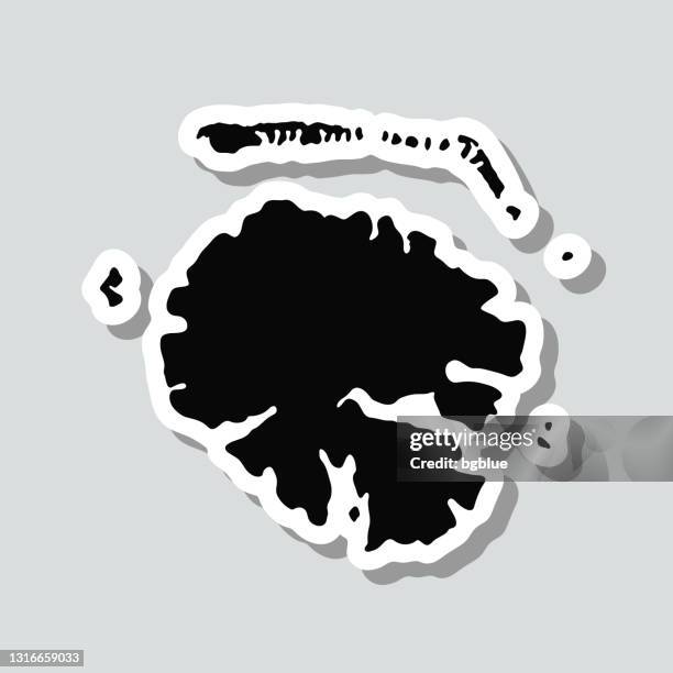 tahaa map sticker on gray background - french polynesia stock illustrations