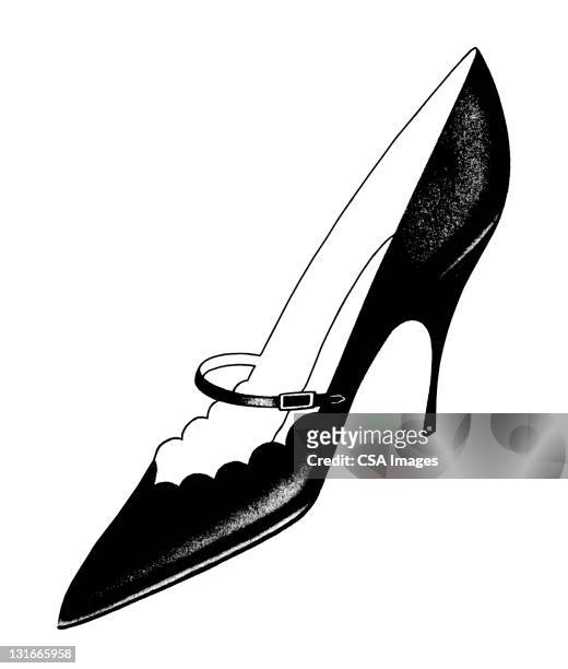 fancy high heel shoe - high heels stock illustrations
