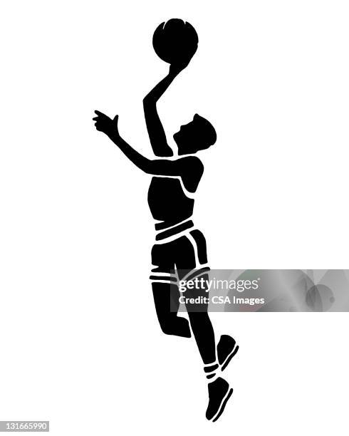 basketball player - ballon de basket stock illustrations