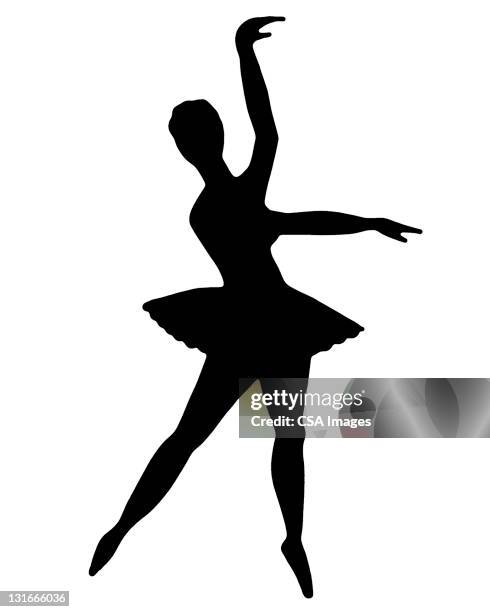 silhouette of ballerina - dance logo stock illustrations