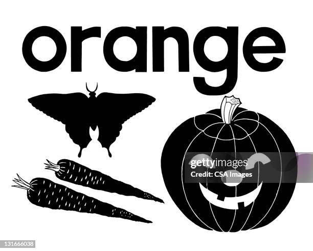 orange - halloween font stock illustrations
