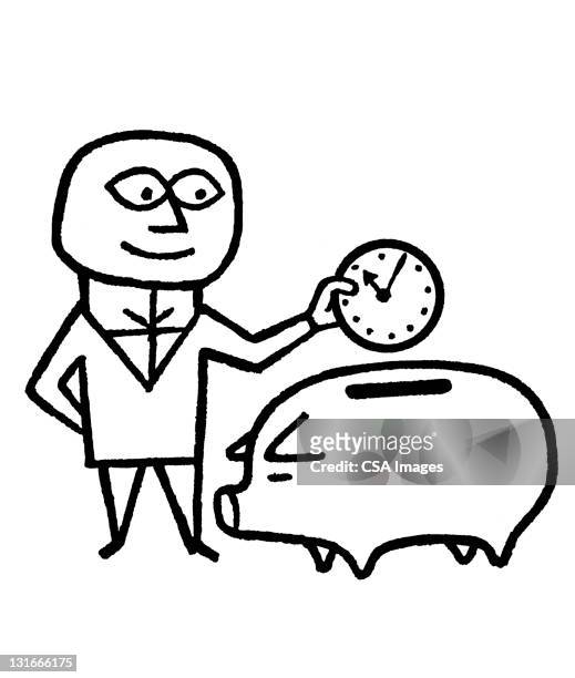 man saving time - financial advisor stock illustrations