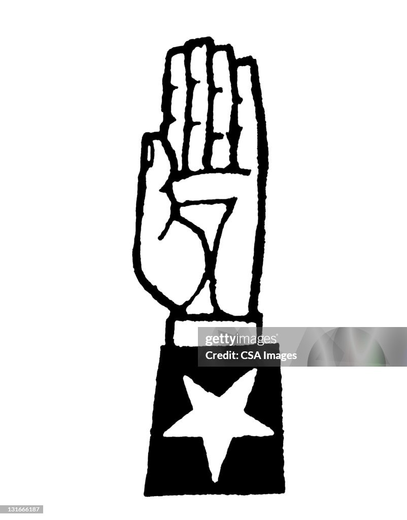 Raised Hand With Star on Cuff