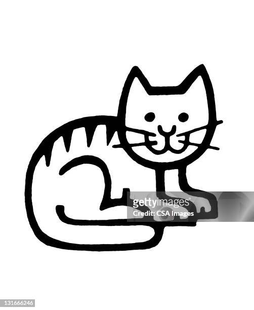 cat - outline stock illustrations
