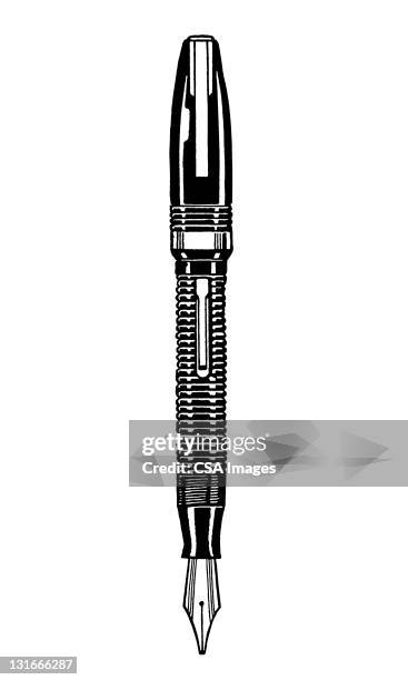 stockillustraties, clipart, cartoons en iconen met fountain pen - vulpen