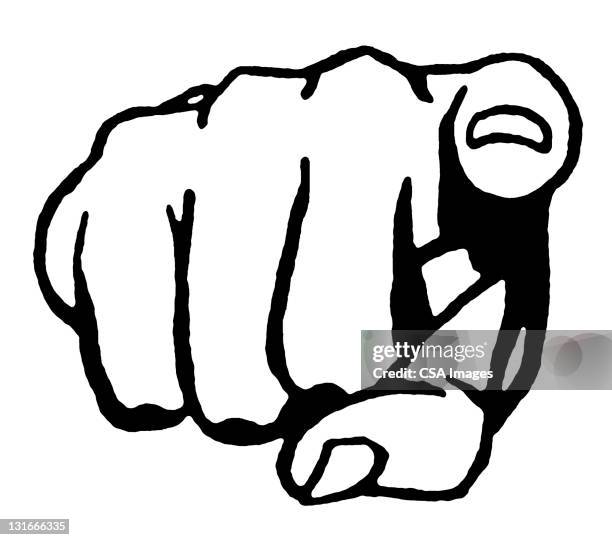 stockillustraties, clipart, cartoons en iconen met finger pointing - wijsvinger