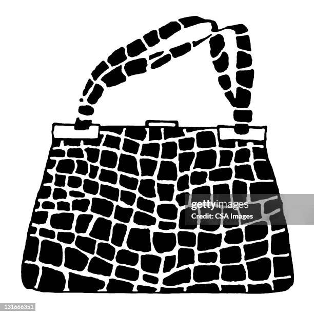 crocodile purse - handtasche stock-grafiken, -clipart, -cartoons und -symbole